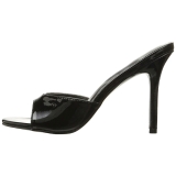 Černý Lakovaná 10 cm CLASSIQUE-01 velké velikosti pantofle dámské
