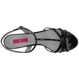 Černý Lakovaná 6 cm KITTEN-06 velké velikosti sandály dámské