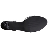 Černý Lakovaná 6 cm KITTEN-06 velké velikosti sandály dámské