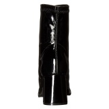 Černý Lakovaná 7,5 cm GOGO-150 kotnikové kozačky na tlustém podpatku