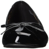 Černý Lakovaná ANNA-01 velké velikosti baleríny boty