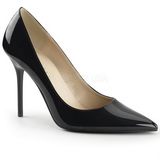 Černý Lakované 10 cm CLASSIQUE-20 Lodičky Dámské Stiletto Podpatků