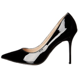 Černý Lakované 10 cm CLASSIQUE-20 Lodičky Dámské Stiletto Podpatků