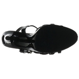 Černý Lakované 12 cm FLAIR-420 Dámské Sandály Podpatky