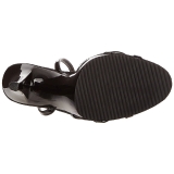 Černý Lakované 12 cm FLAIR-436 sandály vysoký podpatek