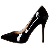 Černý Lakované 13 cm AMUSE-20 Lodičky Dámské Stiletto Podpatků