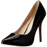 Černý Lakované 13 cm AMUSE-20 Lodičky Dámské Stiletto Podpatků