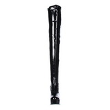 Černý Lakované 13 cm ELECTRA-3000Z Kozačky Nad Kolena pro Muže