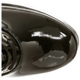 Černý Lakované 13 cm ELECTRA-3028 Kozačky Nad Kolena pro Muže