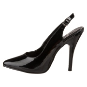 Černý Lakované 13 cm SEDUCE-317 slingback lodičky na vysoké podpatky