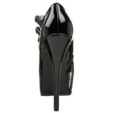 Černý Lakované 14,5 cm Burlesque TEEZE-05 dámské boty na vysokém podpatku