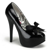 Černý Lakované 14,5 cm Burlesque TEEZE-12 dámské boty na vysokém podpatku