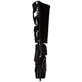 Černý Lakované 15 cm DELIGHT-600-49 gladiátorské dámské kozačky na podpatku