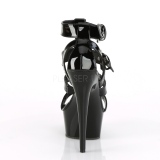 Černý Lakované 15 cm DELIGHT-658 pleaser boty na vysoké podpatky