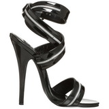 Černý Lakované 15 cm DOMINA-119 High Heels Sandály Dámské