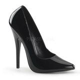 Černý Lakované 15 cm DOMINA-420 Lodičky Dámské Stiletto Podpatků