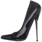 Černý Lakované 16 cm DAGGER-01 Lodičky Dámské Stiletto Podpatků