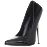 Černý Lakované 16 cm DAGGER-01 Lodičky Dámské Stiletto Podpatků