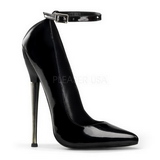 Černý Lakované 16 cm DAGGER-12 Lodičky Dámské Stiletto Podpatků