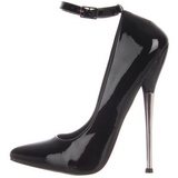 Černý Lakované 16 cm DAGGER-12 Lodičky Dámské Stiletto Podpatků