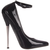 Černý Lakované 16 cm DAGGER-12 Lodičky Dámské Stiletto Podpatků