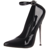 Černý Lakované 16 cm DAGGER-12 Lodičky Dámské Stiletto Podpatků