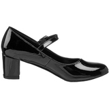 Černý Lakované 5 cm SCHOOLGIRL-50 Klasické Lodičky Obuv s Podpatkem