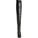 Černý Matná 13 cm SEDUCE-3063 Kozačky Nad Kolena