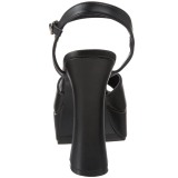 Černý Matt 13 cm DEMONIA DOLLY-09 Vysoké Podpatky Platformě