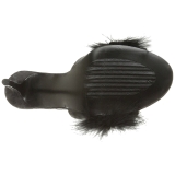 Černý Peří 10 cm CLASSIQUE-01F Pantofličky na Podpatku pro Muže