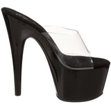 Černý Průhledný 18 cm ADORE-701 Platformě Vysoké Podpatku