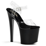 Černý Průhledný 19 cm TABOO-708 Vysoké Podpatky Platformě