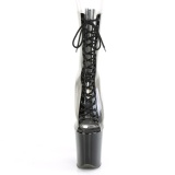 Černý Průhledný 20 cm FLAMINGO-800-34 kotnikové kozačky pro tanec na tyči