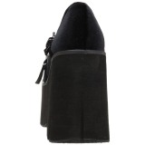 Černý Samet 11,5 cm KERA-10 platformě gothic boty