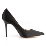 Černý Satén 10 cm CLASSIQUE-20 velké velikosti stilettos boty