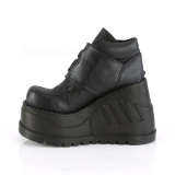 Černý Vegan 12 cm STOMP-15 Gothic Kotníkové Kozačky Klínové