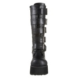 Černý Vegan 8,5 cm TRASHVILLE-518 demonia kozačky - unisex kozačky na platformě