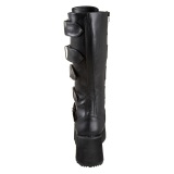 Černý Vegan 8,5 cm TRASHVILLE-518 demonia kozačky - unisex kozačky na platformě
