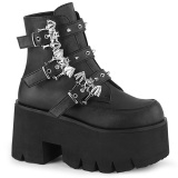 Černý Vegan 9 cm ASHES-55 demonia kotnikové kozačky
