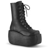 Černý Vegan 9 cm VIOLET-120 demonia kotnikové kozačky