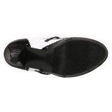 Černý bílý 10,5 cm CONTESSA-06 mary jane lodičky rockabilly gangster