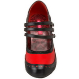 Černý Červený 11,5 cm rockabilly TEMPT-10 dámské boty na vysokém podpatku
