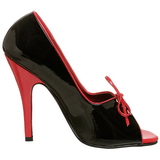 Černý Červený 12,5 cm SEDUCE-216 dámské boty na vysokém podpatku