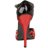 Černý Červený 15 cm DOMINA-412 dámské boty na vysokém podpatku