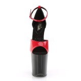 Černý Červený 20 cm FLAMINGO-889 pleaser vysoké podpatky na platformě