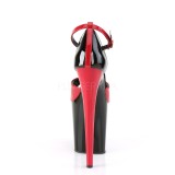 Černý Červený 20 cm FLAMINGO-889 pleaser vysoké podpatky na platformě