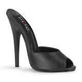 Černý pantofle 15 cm DOMINA-101 fetiš pantofle na podpatku