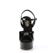 Černý platformě 15 cm EXCITE-609 pleaser sandály na podpatku