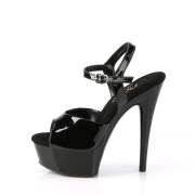 Černý platformě 15 cm EXCITE-609 pleaser sandály na podpatku