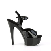 Černý platformě 15 cm EXCITE-609 pleaser sandály na podpatku